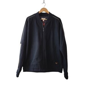 True Religion Black Wool Blend Varsity Jacket